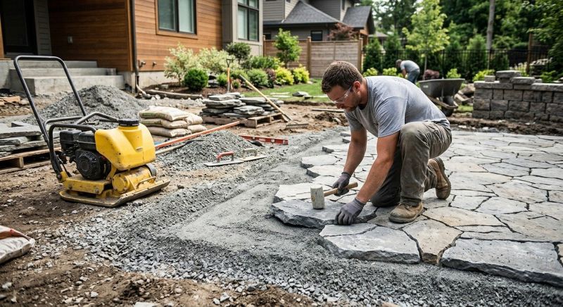 Poolside Hardscaping in Boston, MA